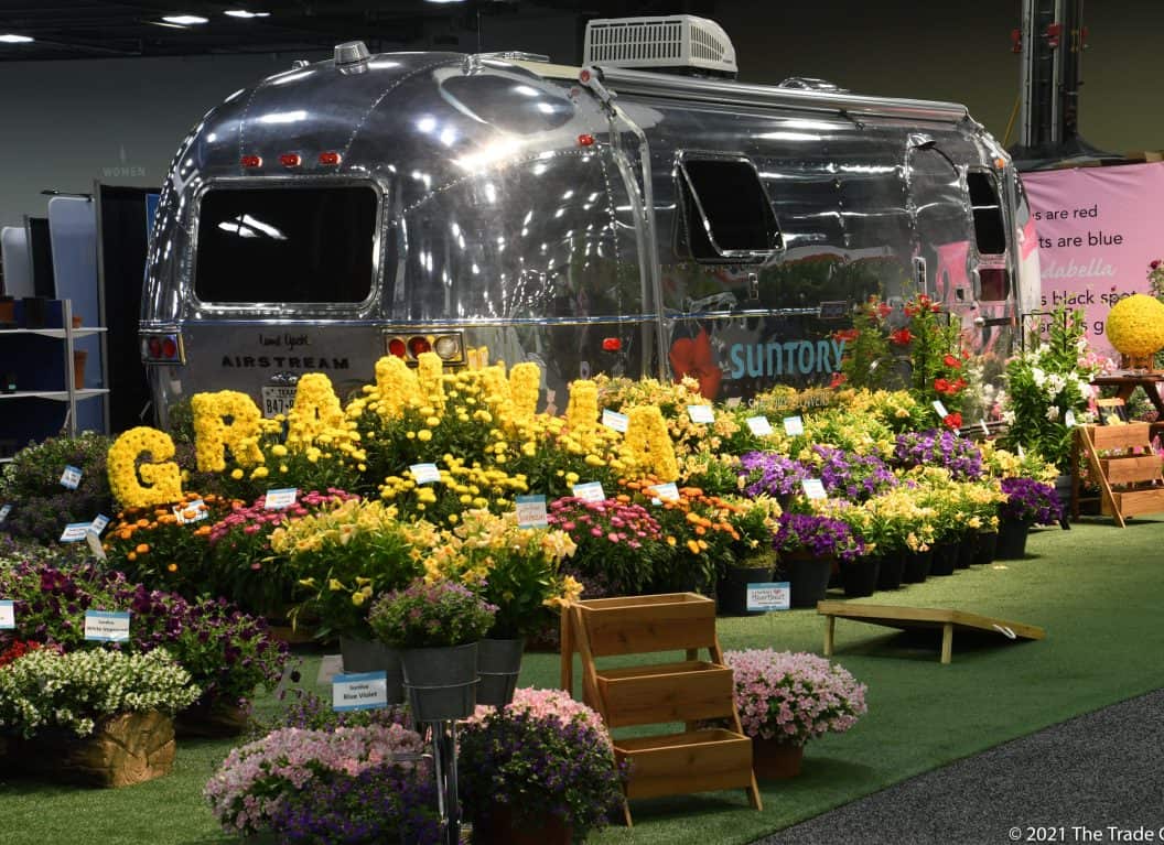 biophilic booth at a gardening trade show